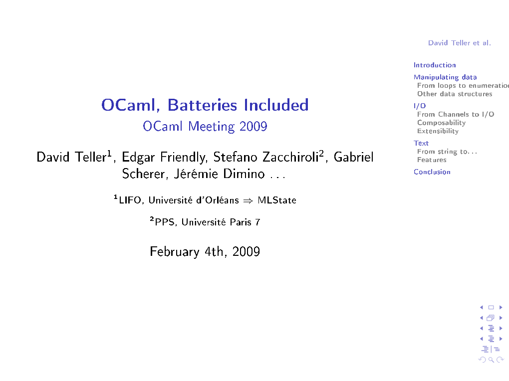 Ocaml, Batteries Included