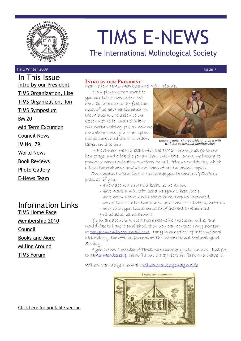 TIMS E-NEWS the International Molinological Society