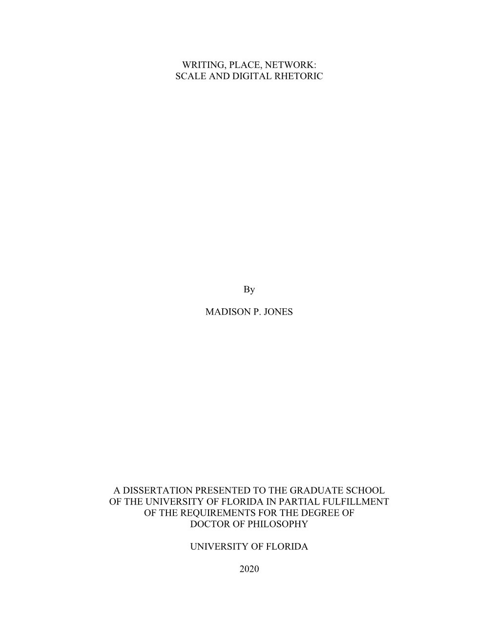 University of Florida Thesis Or Dissertation Formatting