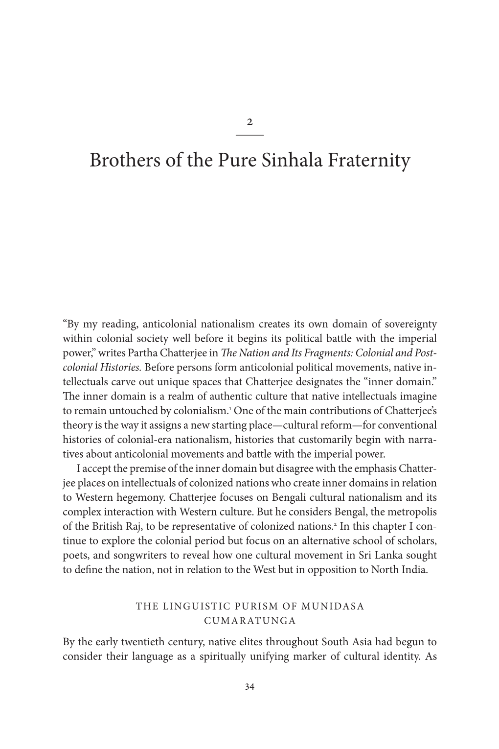 Brothers of the Pure Sinhala Fraternity