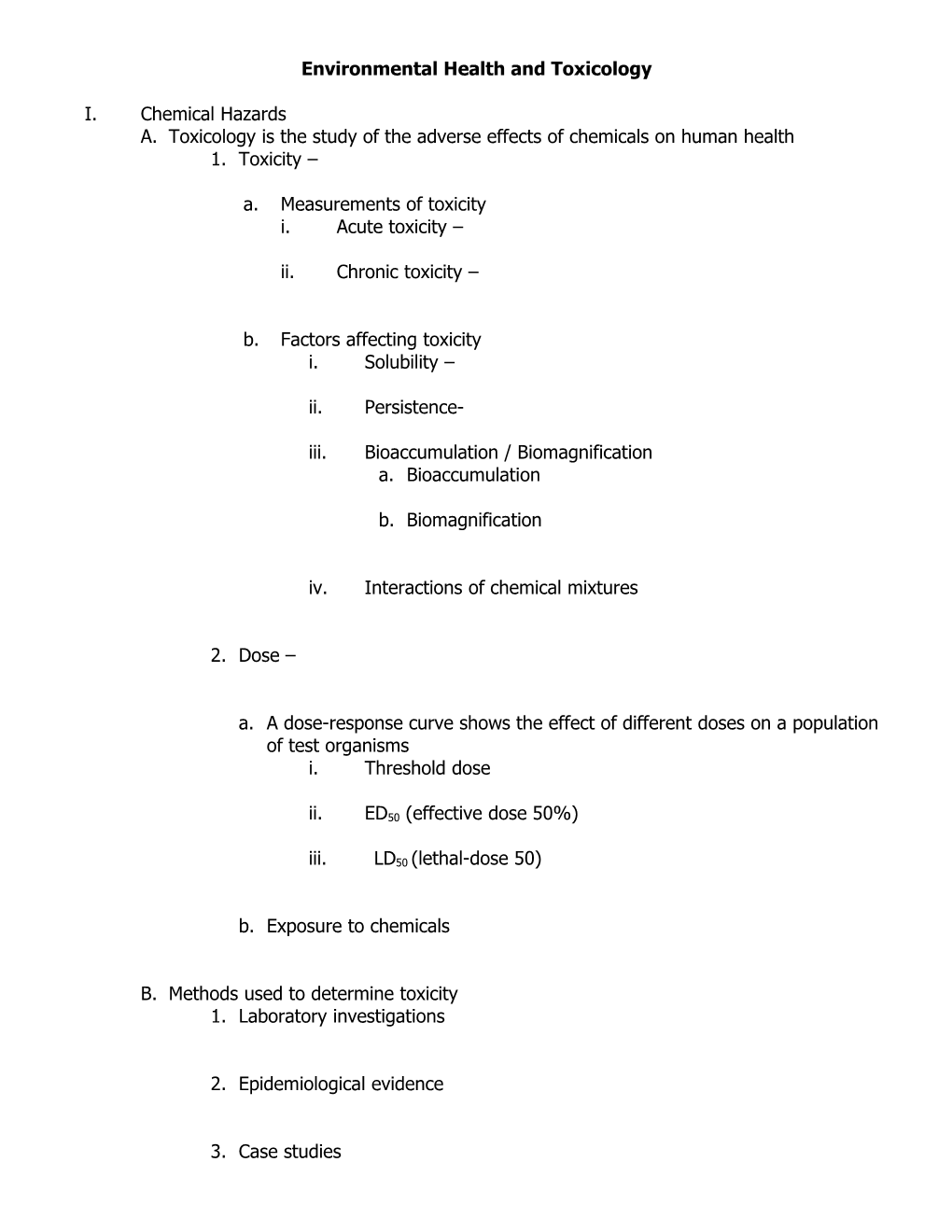 Risk Assessment and Human Health