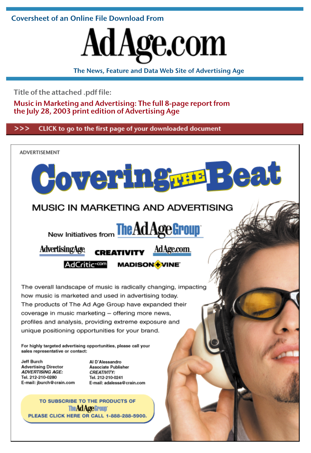 8-Page Music in Marketing & Advertising