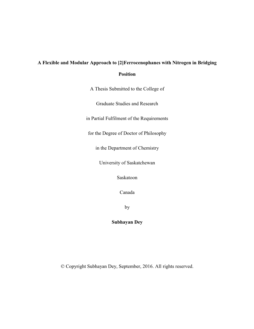 A Flexible and Modular Approach to [2]Ferrocenophanes with Nitrogen in Bridging