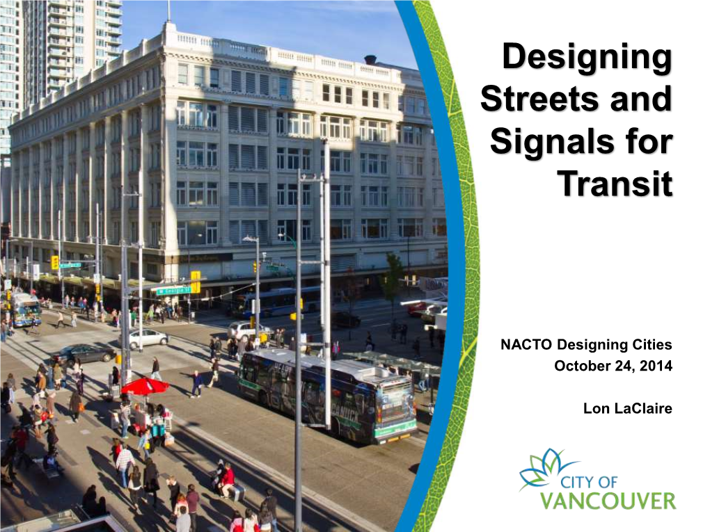 Designing Streets and Signals for Transit