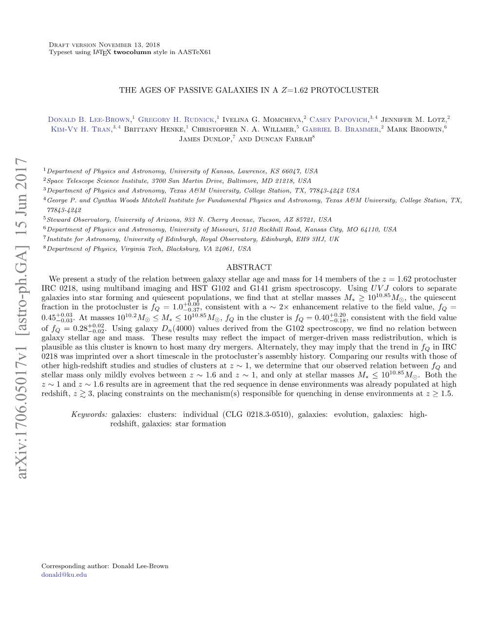 The Ages of Passive Galaxies in Az= 1.62 Protocluster