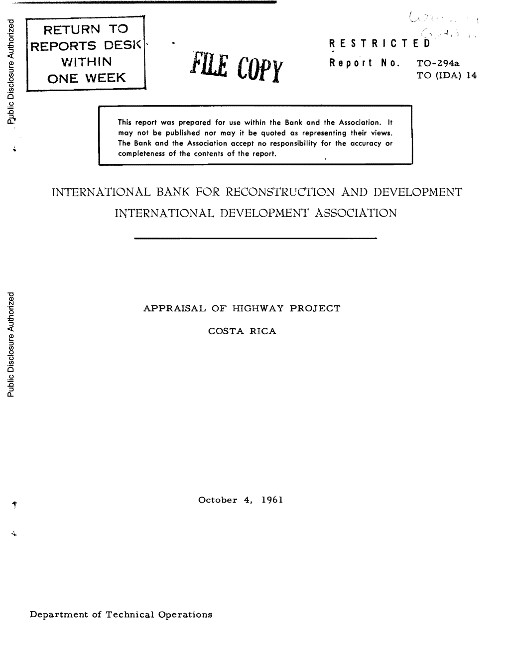 World Bank Document