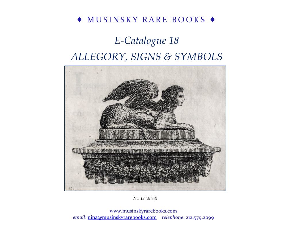 E-Catalogue 18 ALLEGORY, SIGNS & SYMBOLS