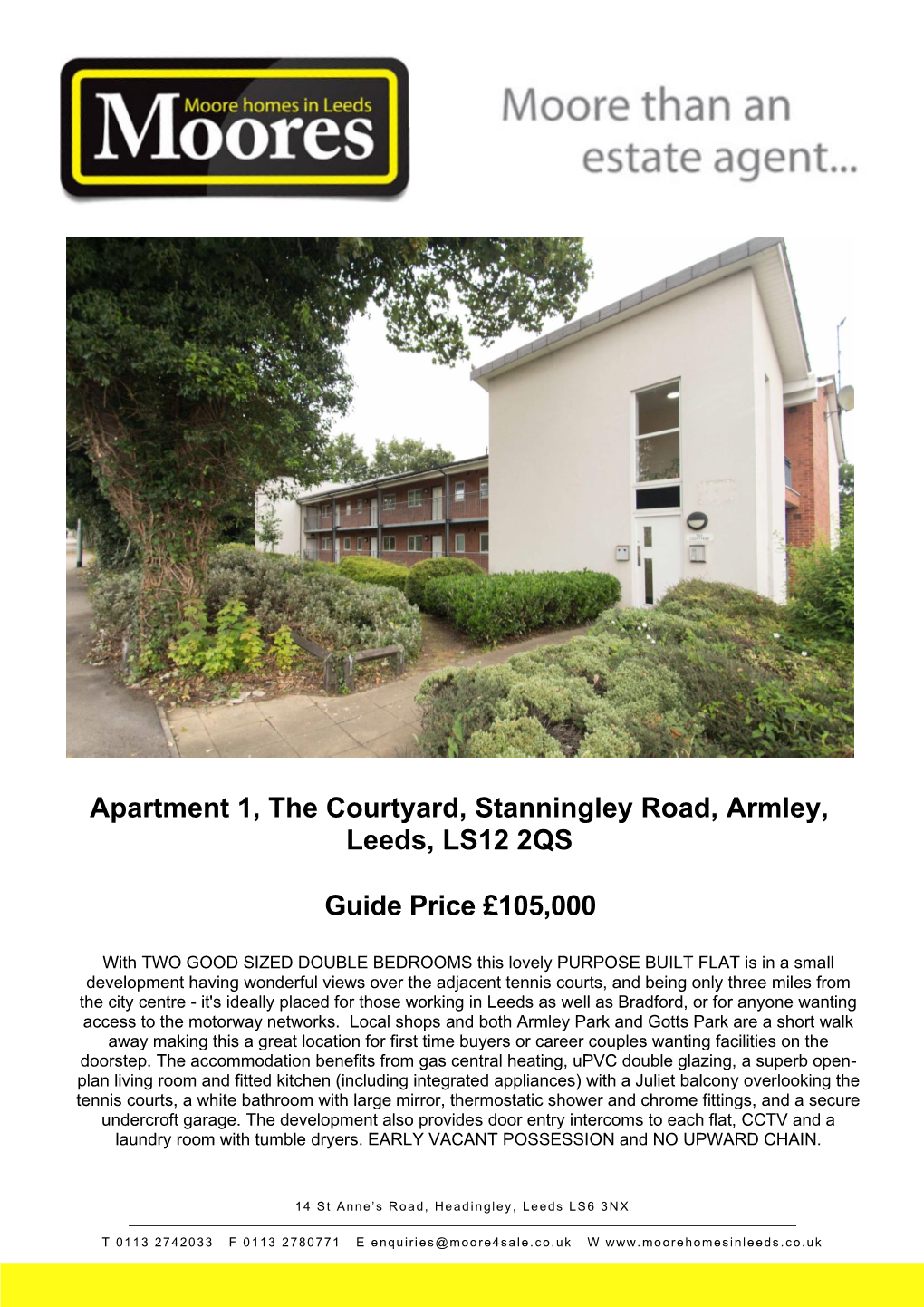Apartment 1, the Courtyard, Stanningley Road, Armley, Leeds, LS12 2QS