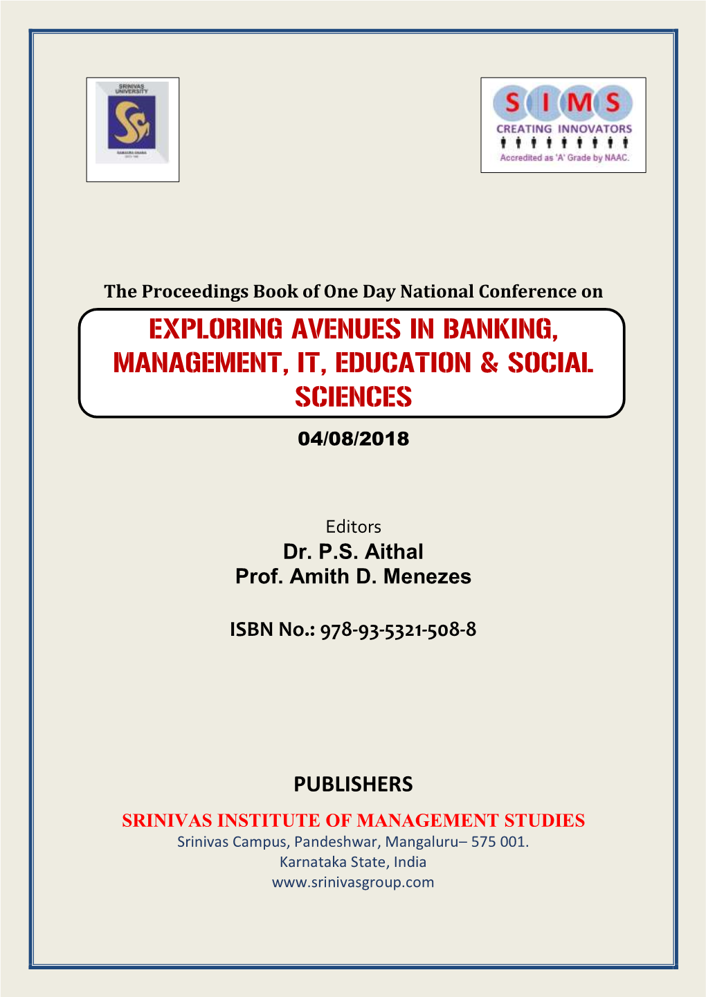 Exploring Avenues in Banking, Management, It, Education & Social Sciences