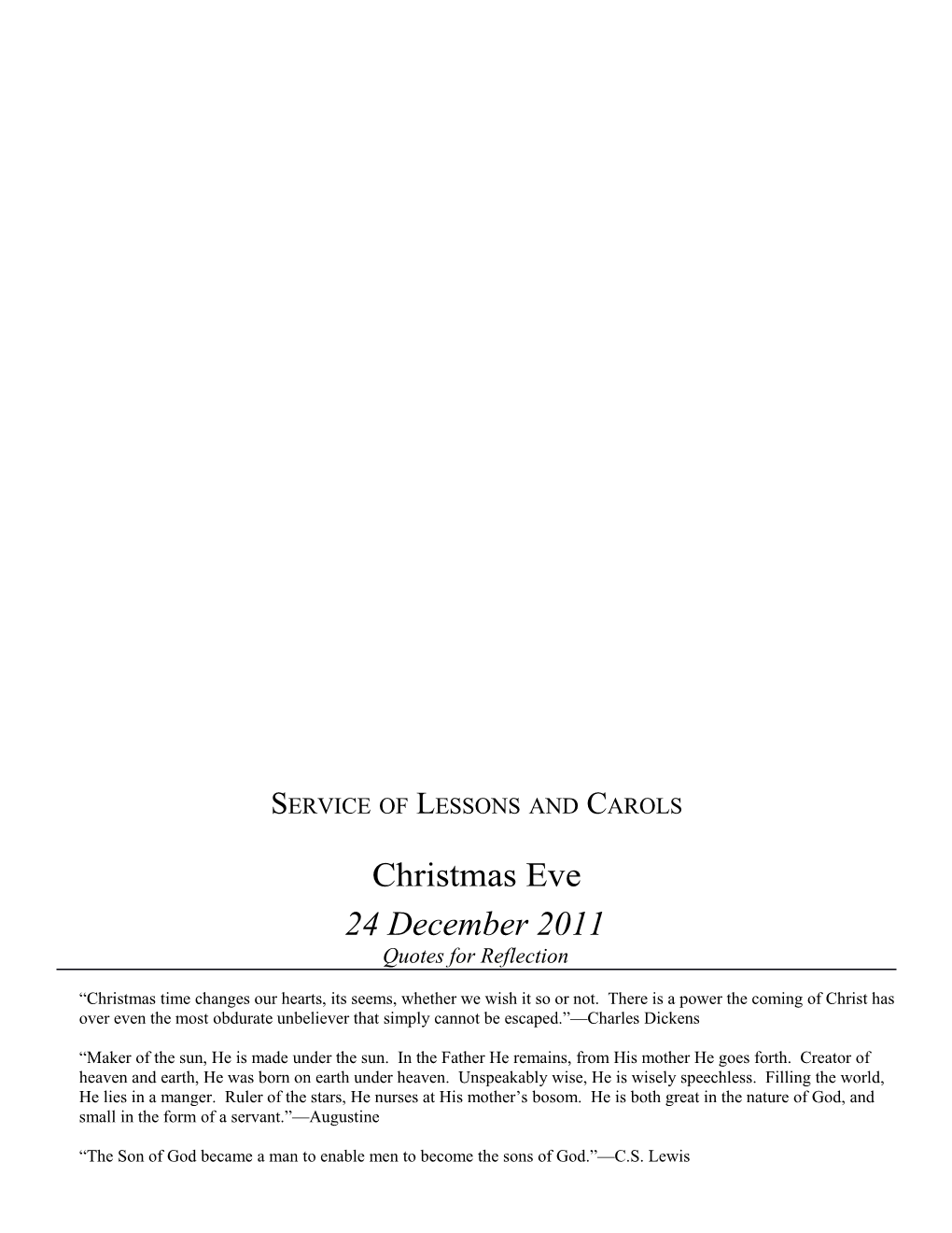 Service of Lessons and Carols