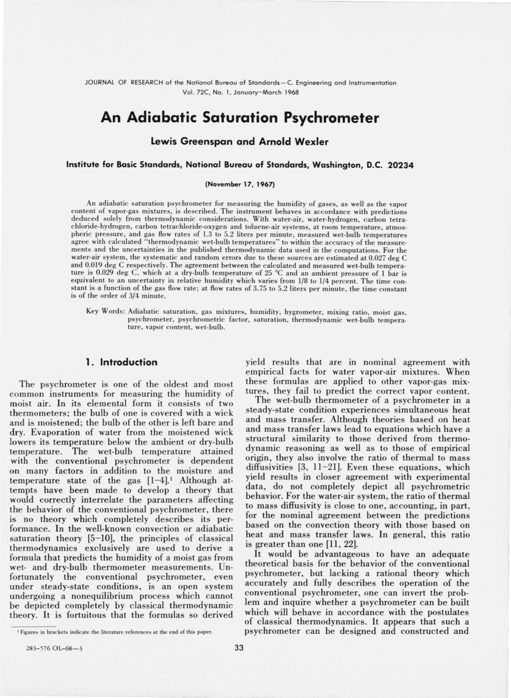 An Adiabatic Saturation Psychrometer