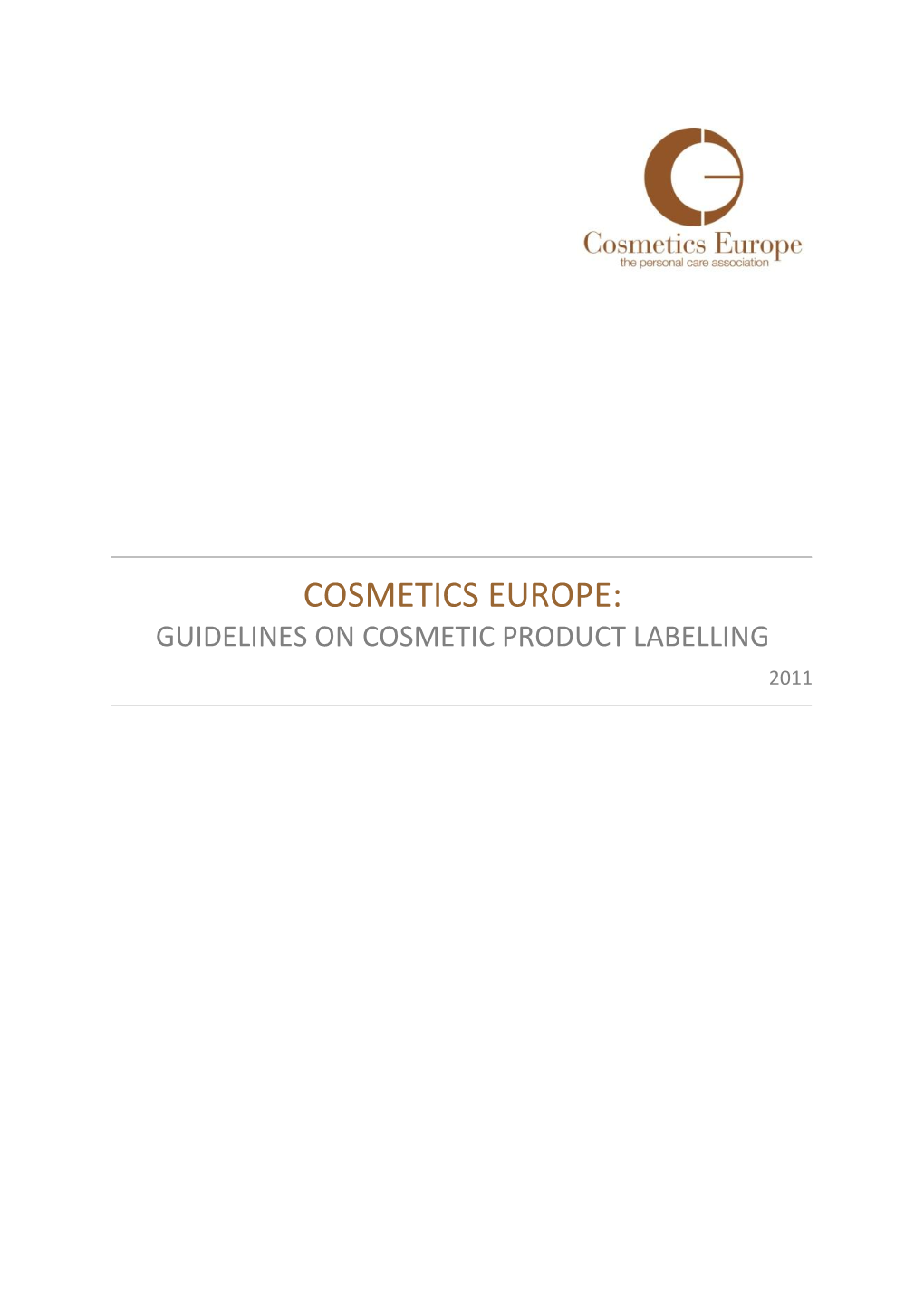 Guidelines on Cosmetic Product Labelling 2011