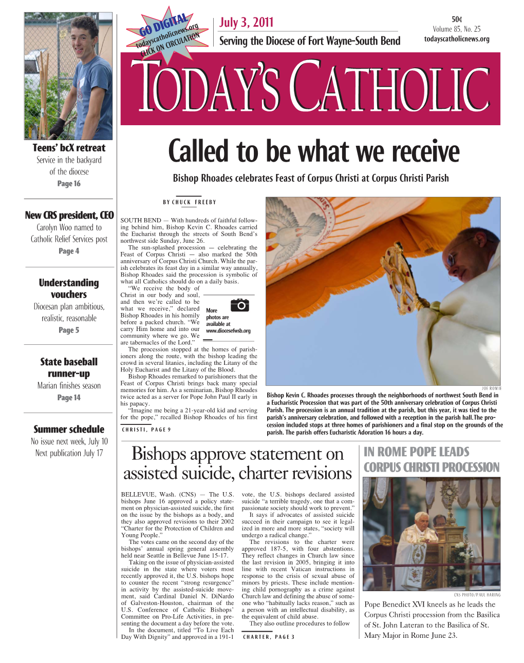 Called to Be What We Receive of the Diocese Bishop Rhoades Celebrates Feast of Corpus Christi at Corpus Christi Parish Page 16