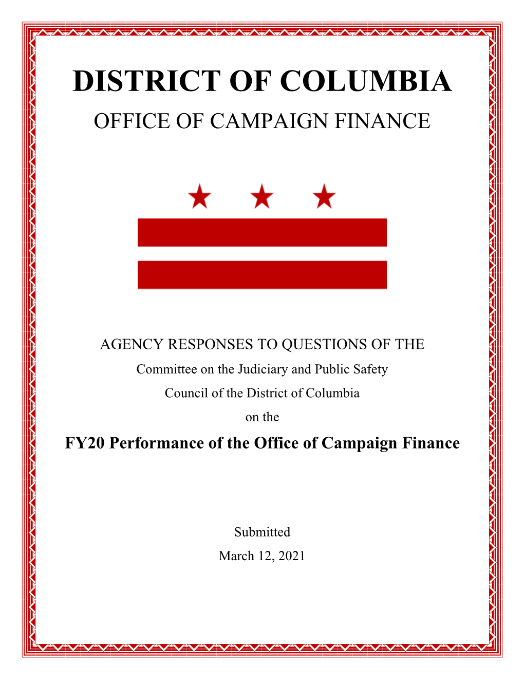 District of Columbia Office of Campaign Finance