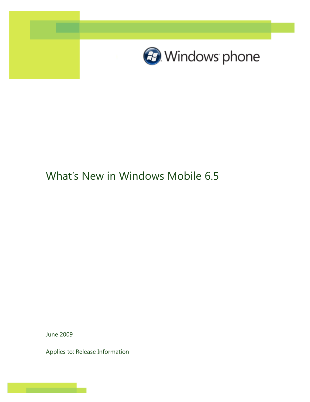 What's New in Windows Mobile