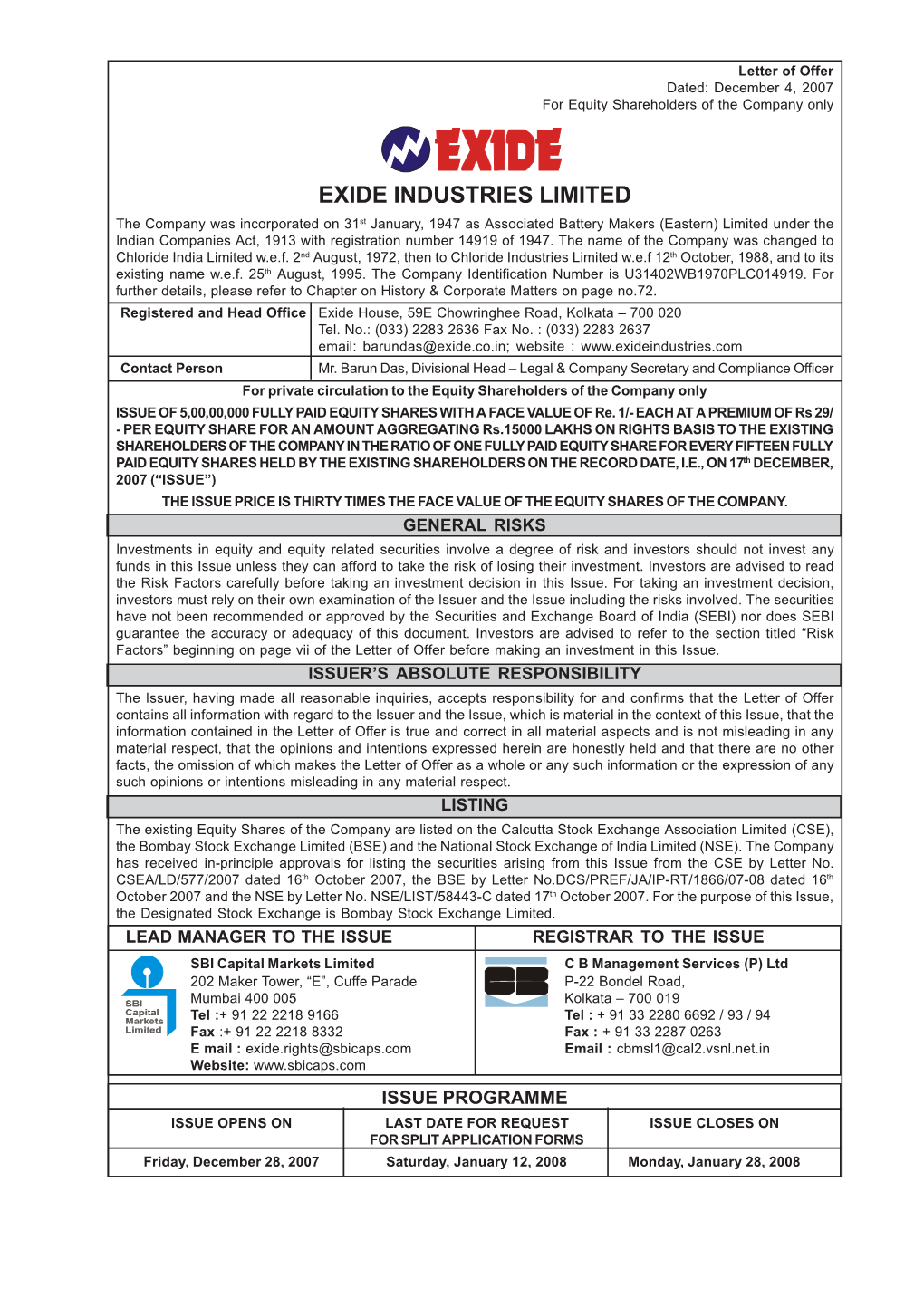 Exide Industries Limited