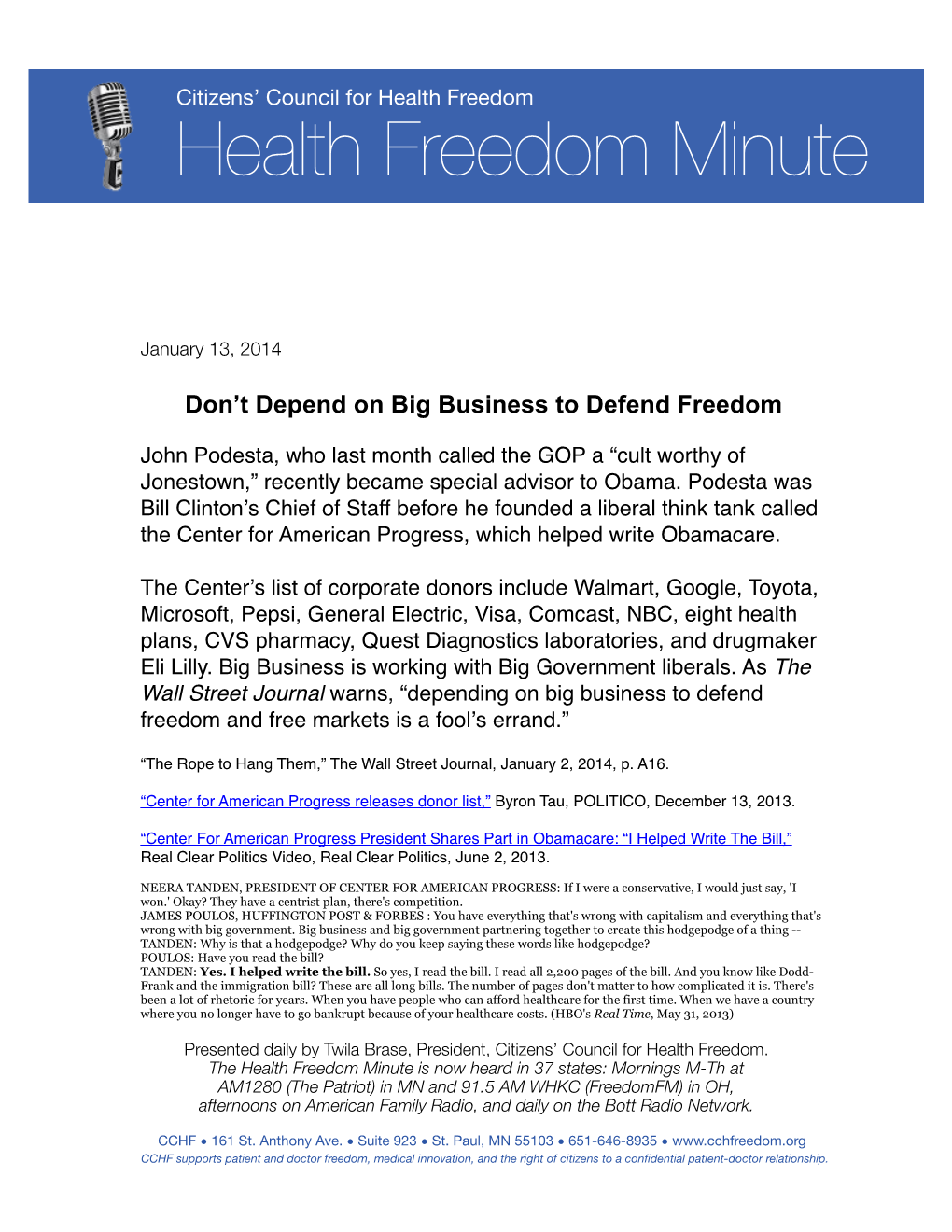 Health Freedom Minute