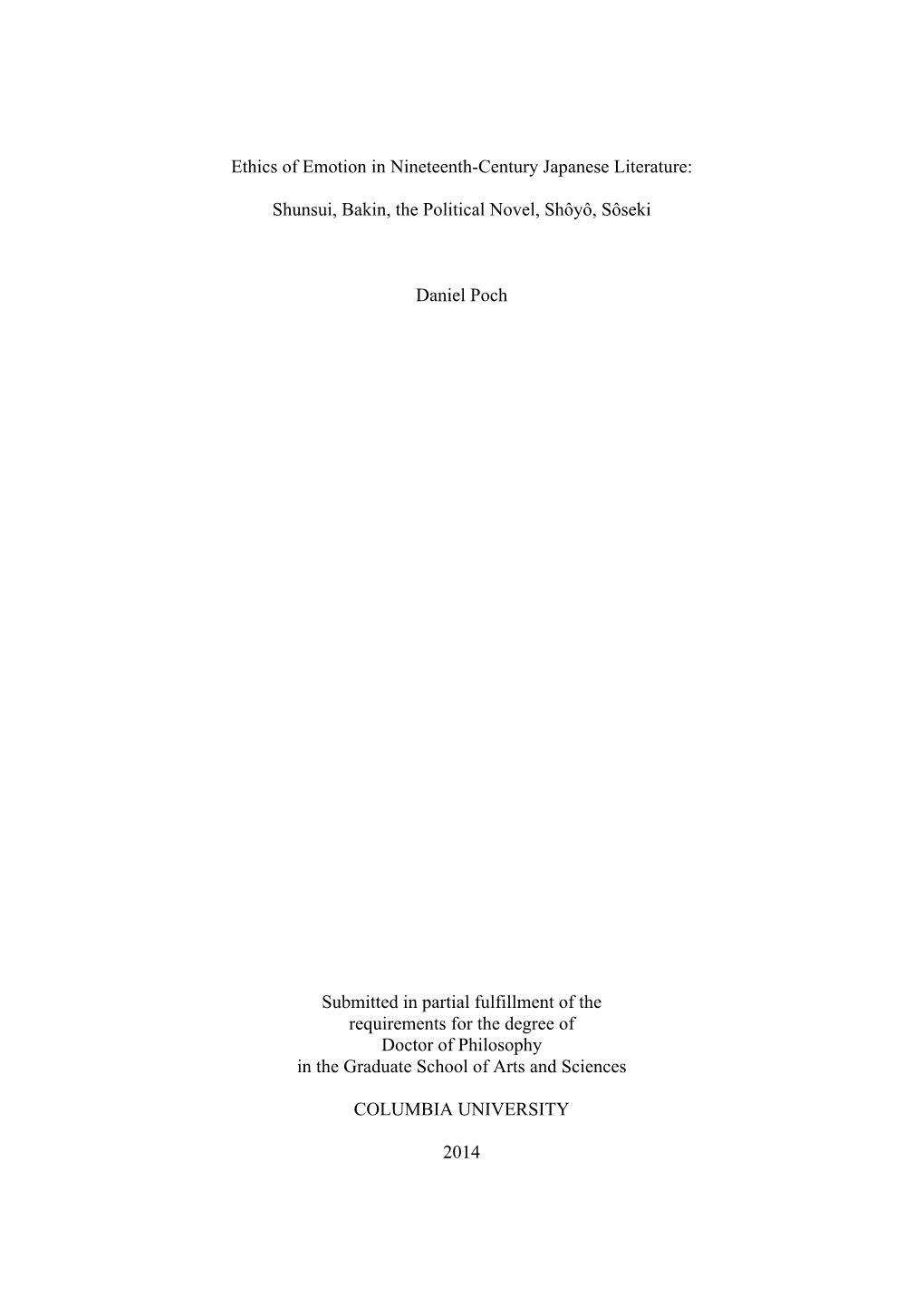 Daniel Poch Dissertation