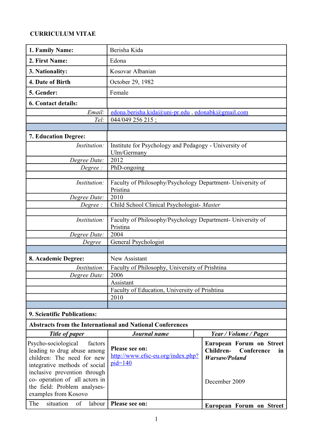 PHARE CV FORMAT (Not More Than Four Pages) s1