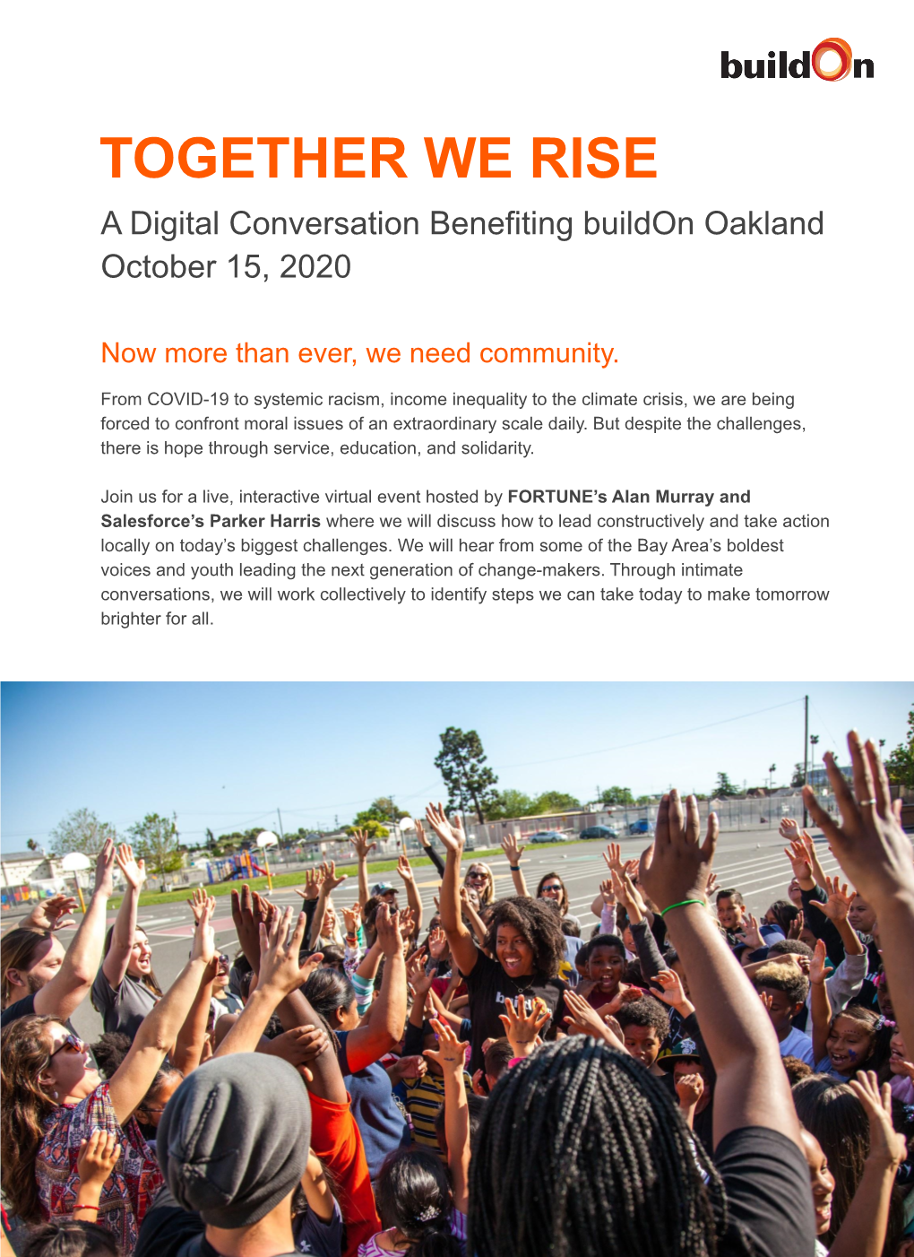 October 15, 2020 a Digital Conversation Benefiting Buildon