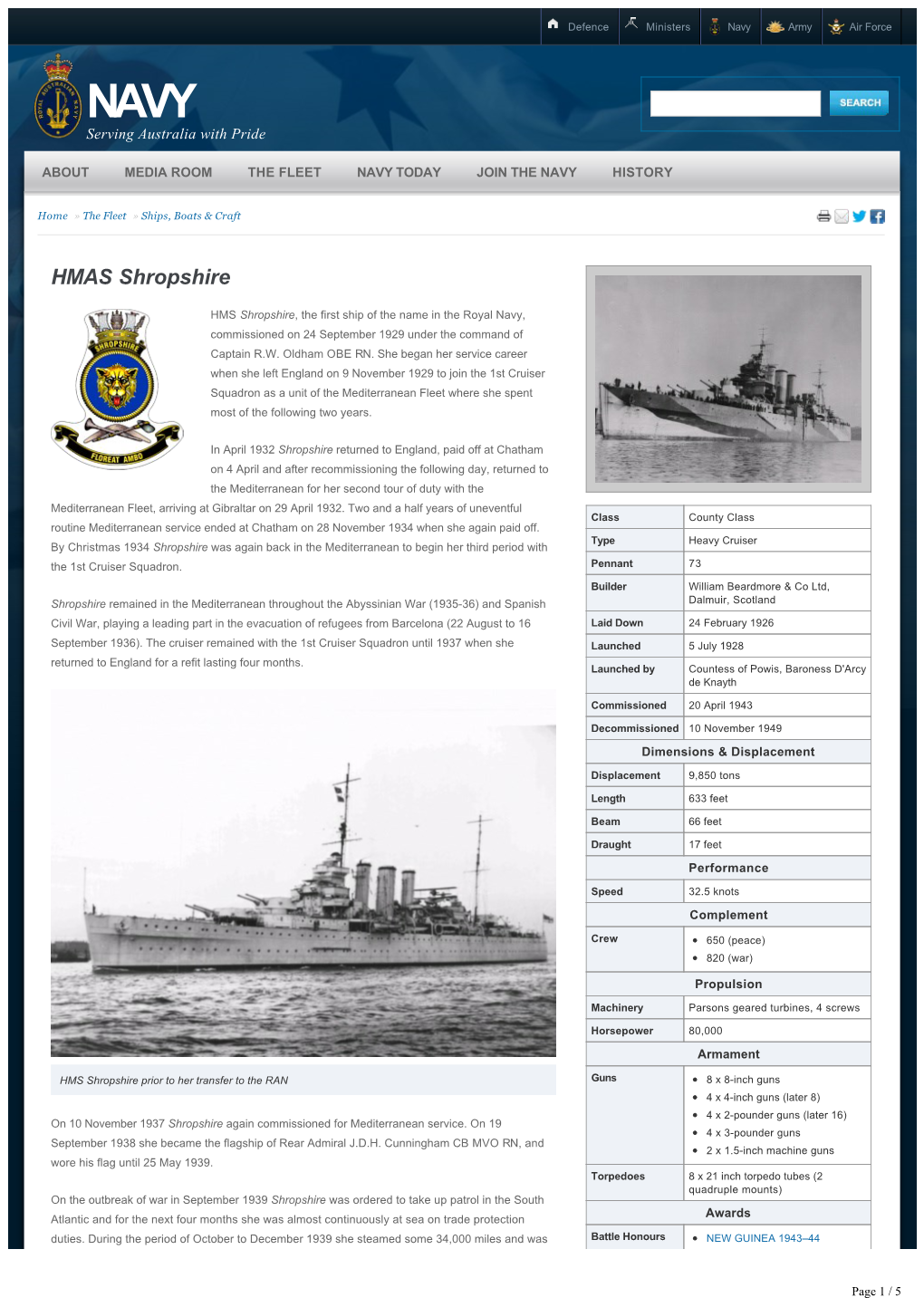 HMAS Shropshire