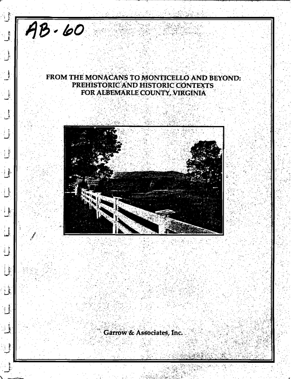 Prehistoric and Historic Contexts for Albemarle County, Virginia