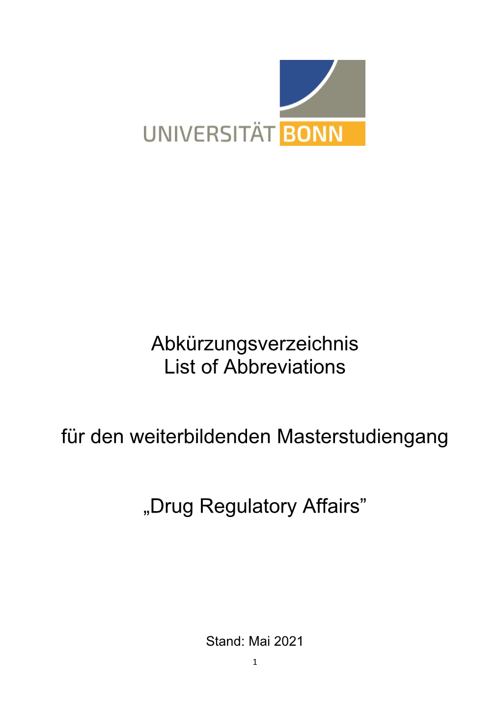 Drug Regulatory Affairs”