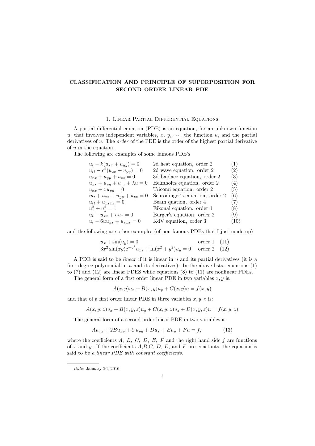 NOTE 4: Principle of Superposition