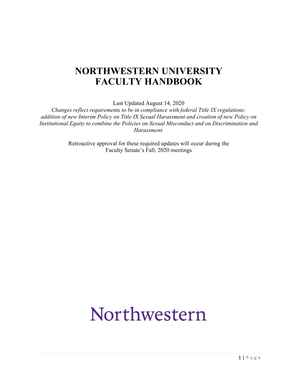 Northwestern University Faculty Handbook