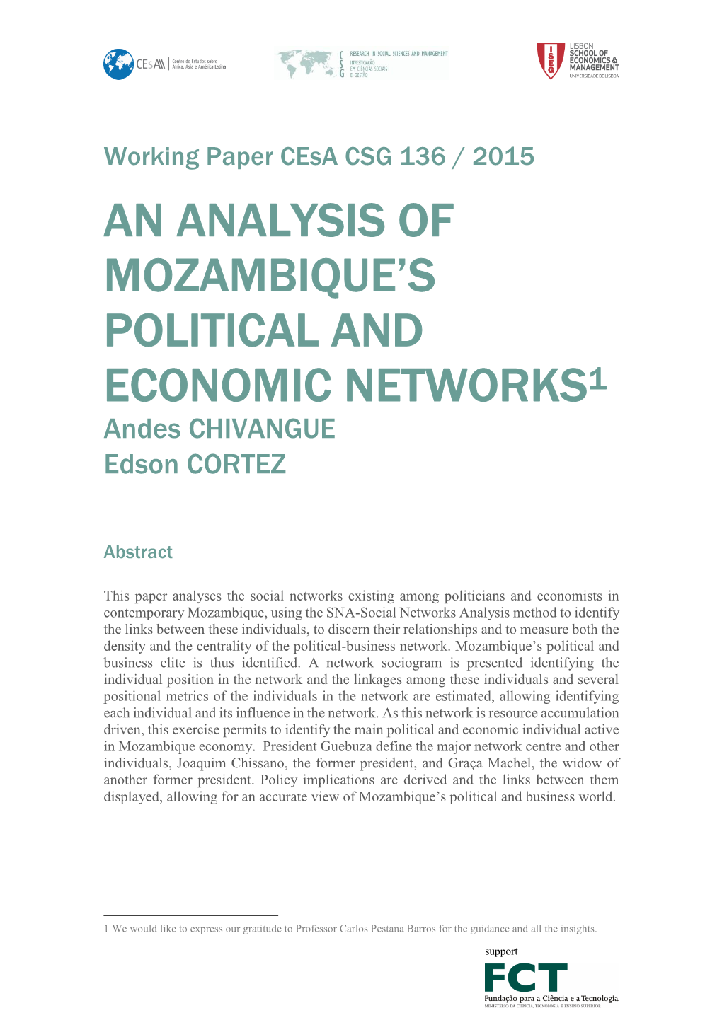 An Analysis of Mozambique's Political and Economic