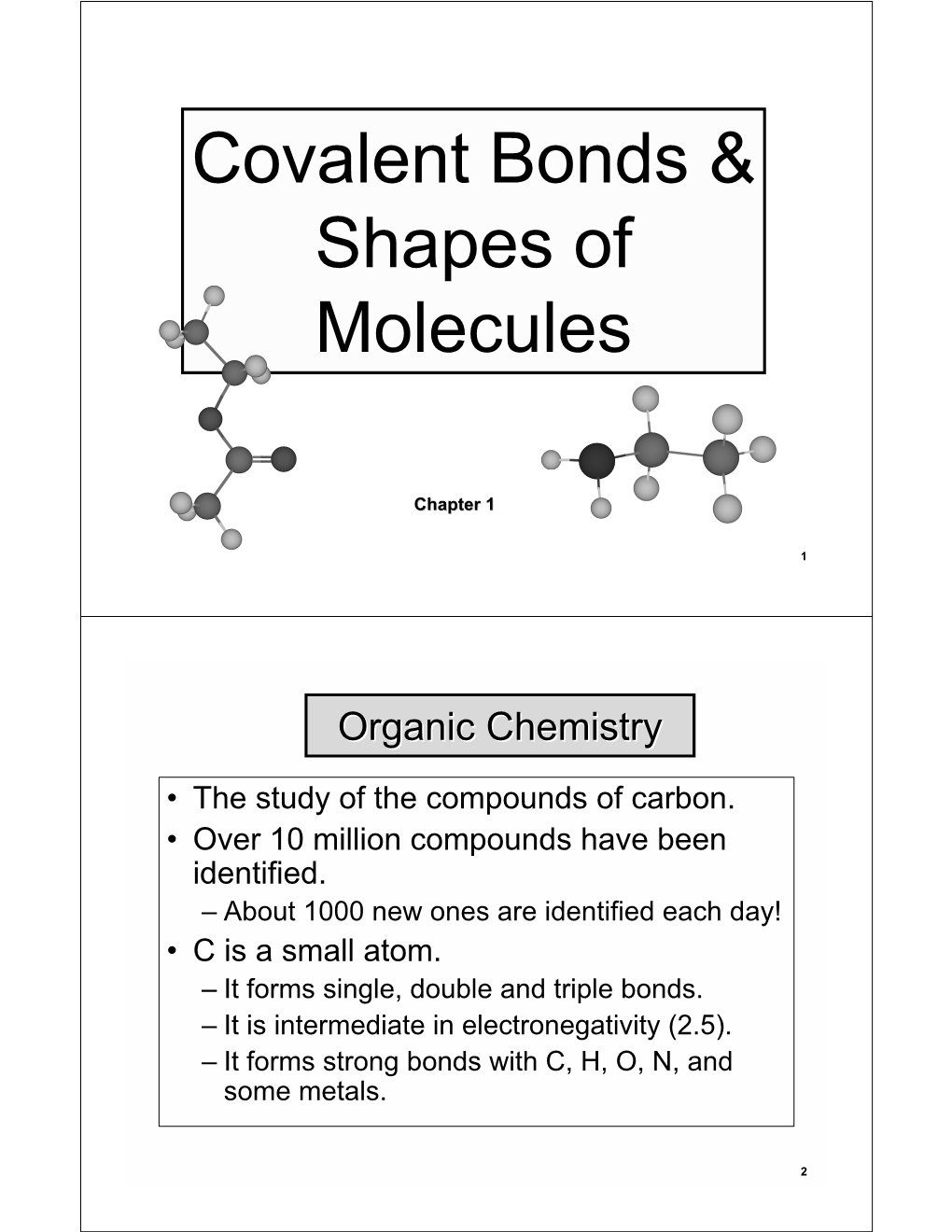 Covalent Bonds & Shapes of Molecules