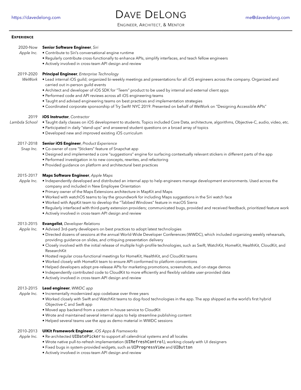 View Full Resumé Here