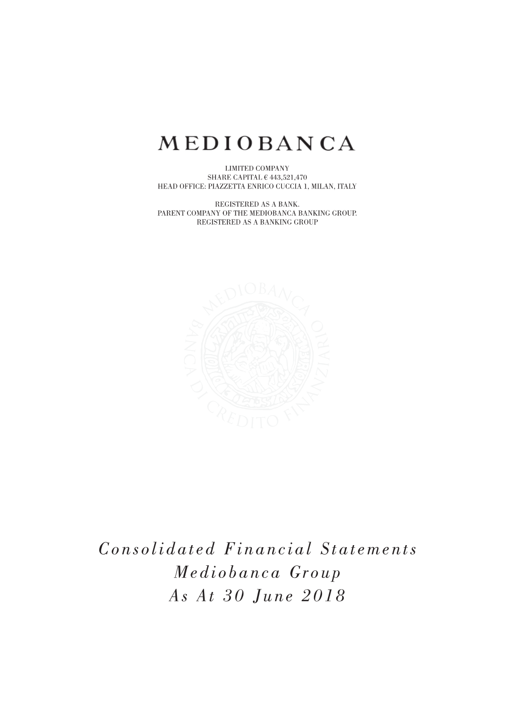 Consolidated Financial Statements Mediobanca Group As at 30 June