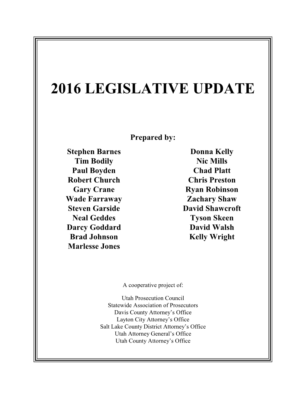 2016 Legislative Update