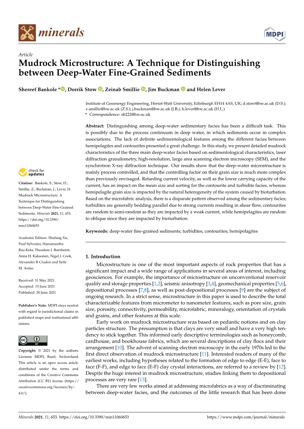 Mudrock Microstructure: a Technique for Distinguishing Between Deep-Water Fine-Grained Sediments