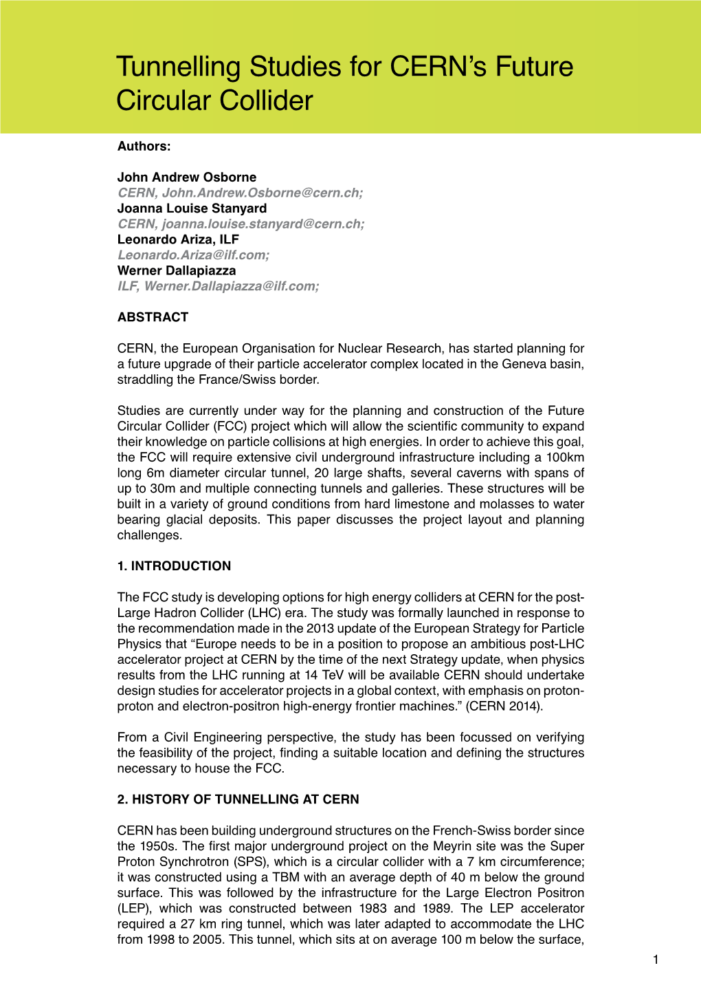 Tunnelling Studies for CERN's Future Circular Collider