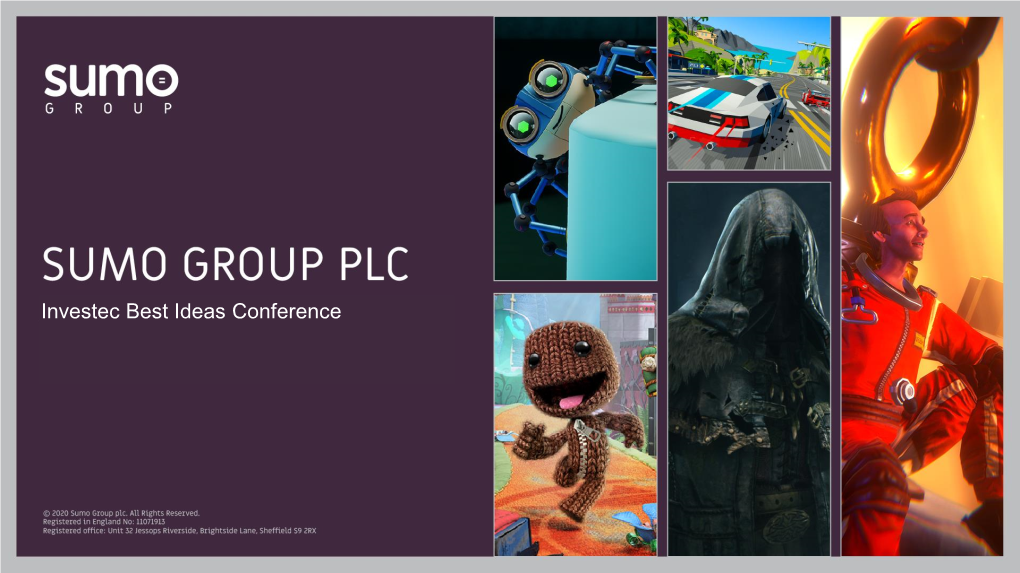 SUMO GROUP PLC Acquisition of Pipeworks and Unaudited Half Year Results 2020