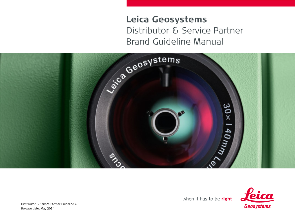 Leica Geosystems Distributor & Service Partner Brand Guideline