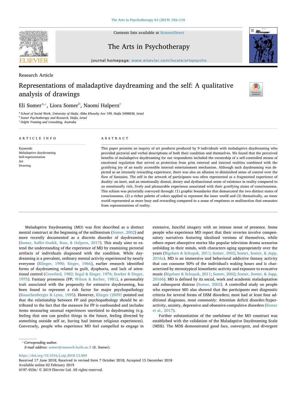 Representations of Maladaptive Daydreaming and the Self A