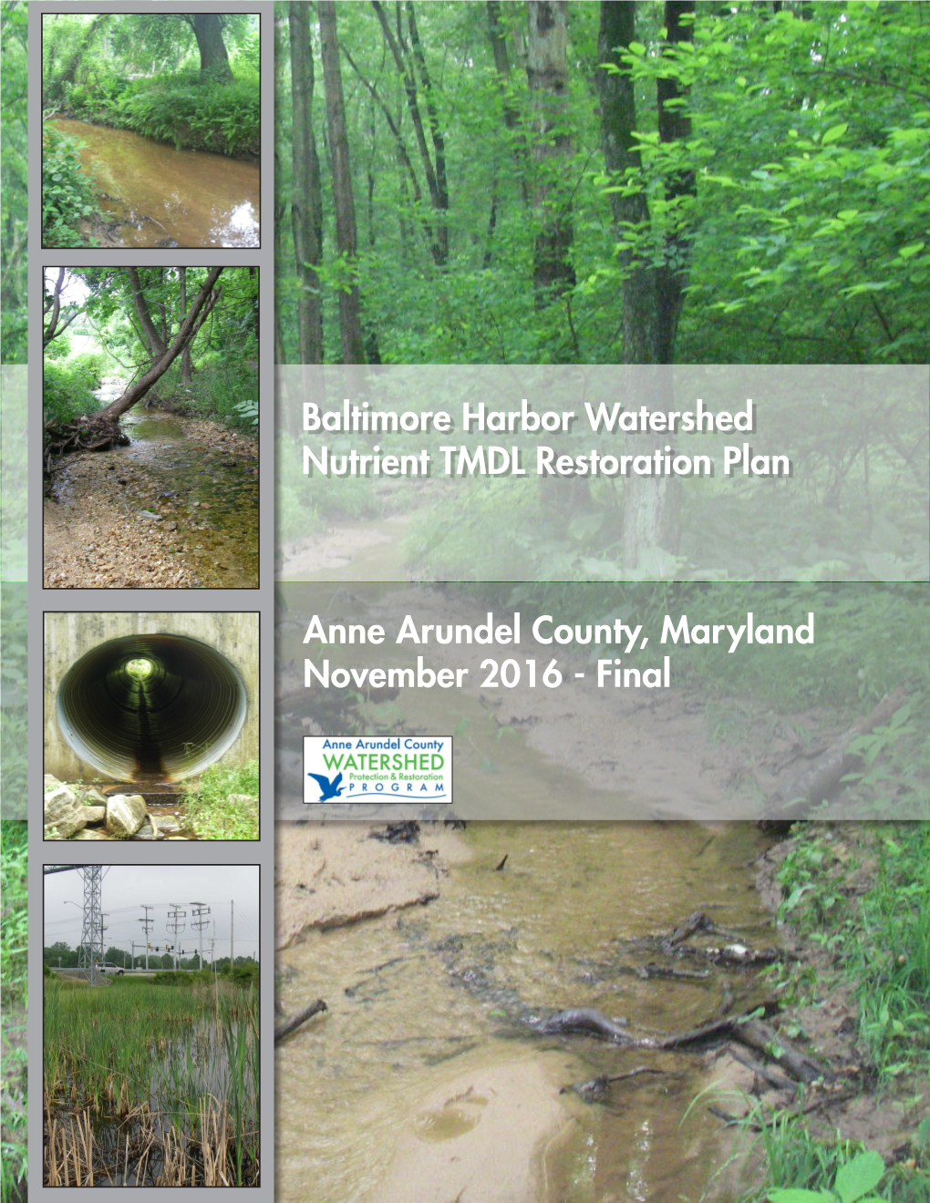 Baltimore Harbor Watershed Nutrient TMDL Restoration Plan