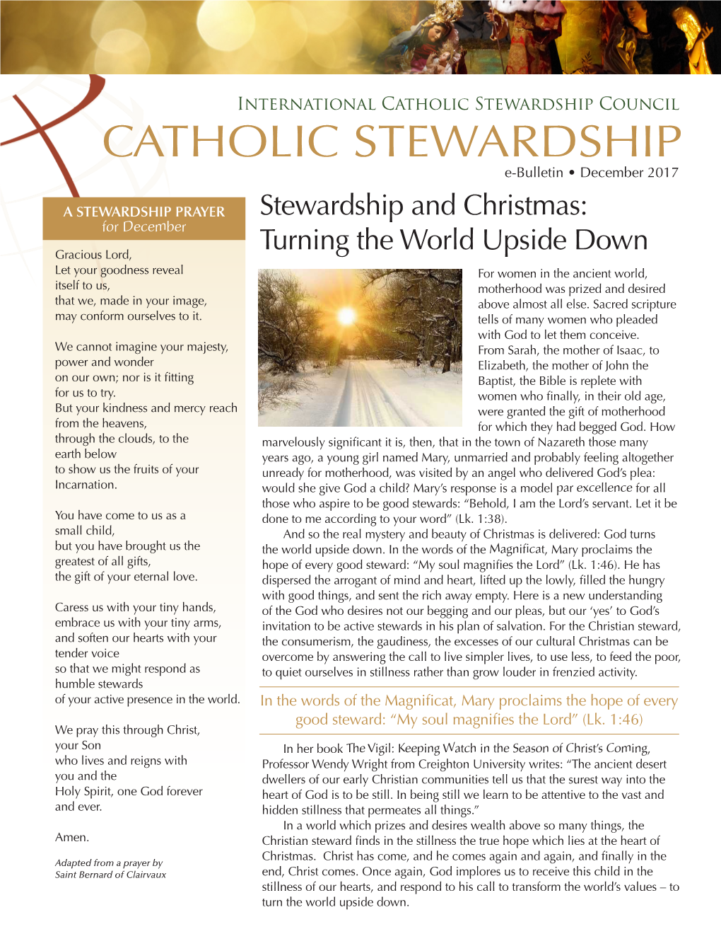 Catholic Stewardship Council CATHOLIC STEWARDSHIP E-Bulletin • December 2017
