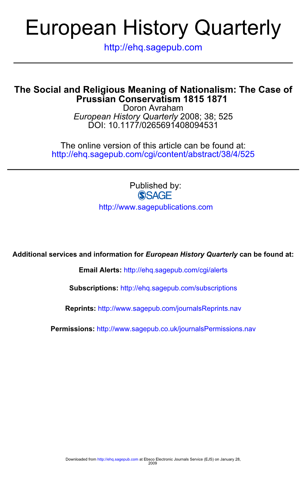 European History Quarterly