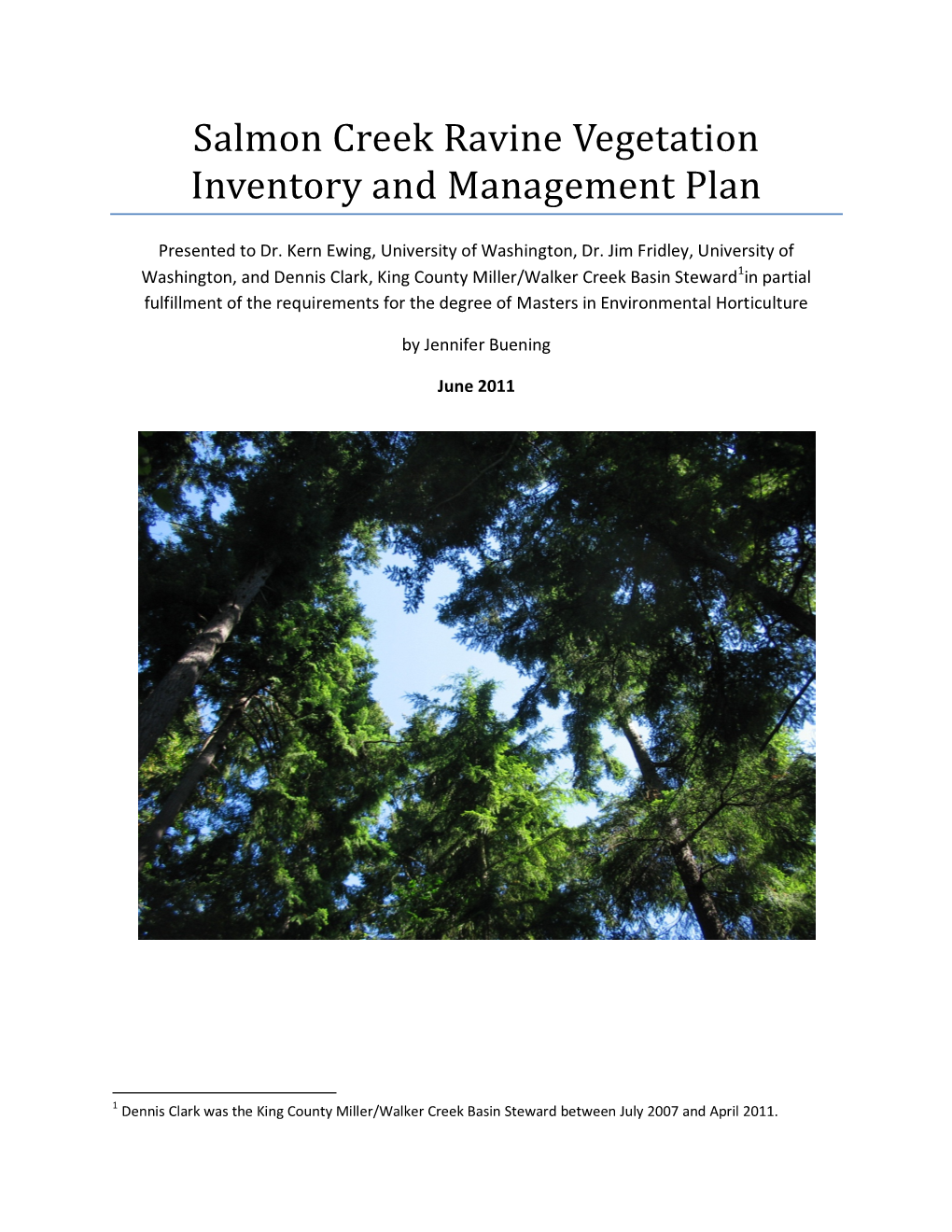 Salmon Creek Ravine Vegetation Inventory and Management Plan