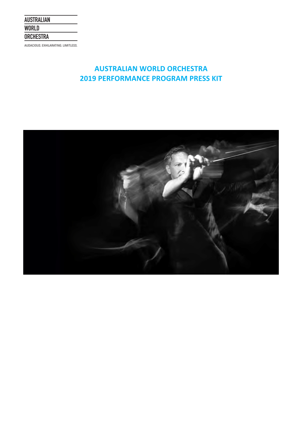 Australian World Orchestra 2019 Performance Program Press Kit Media Release