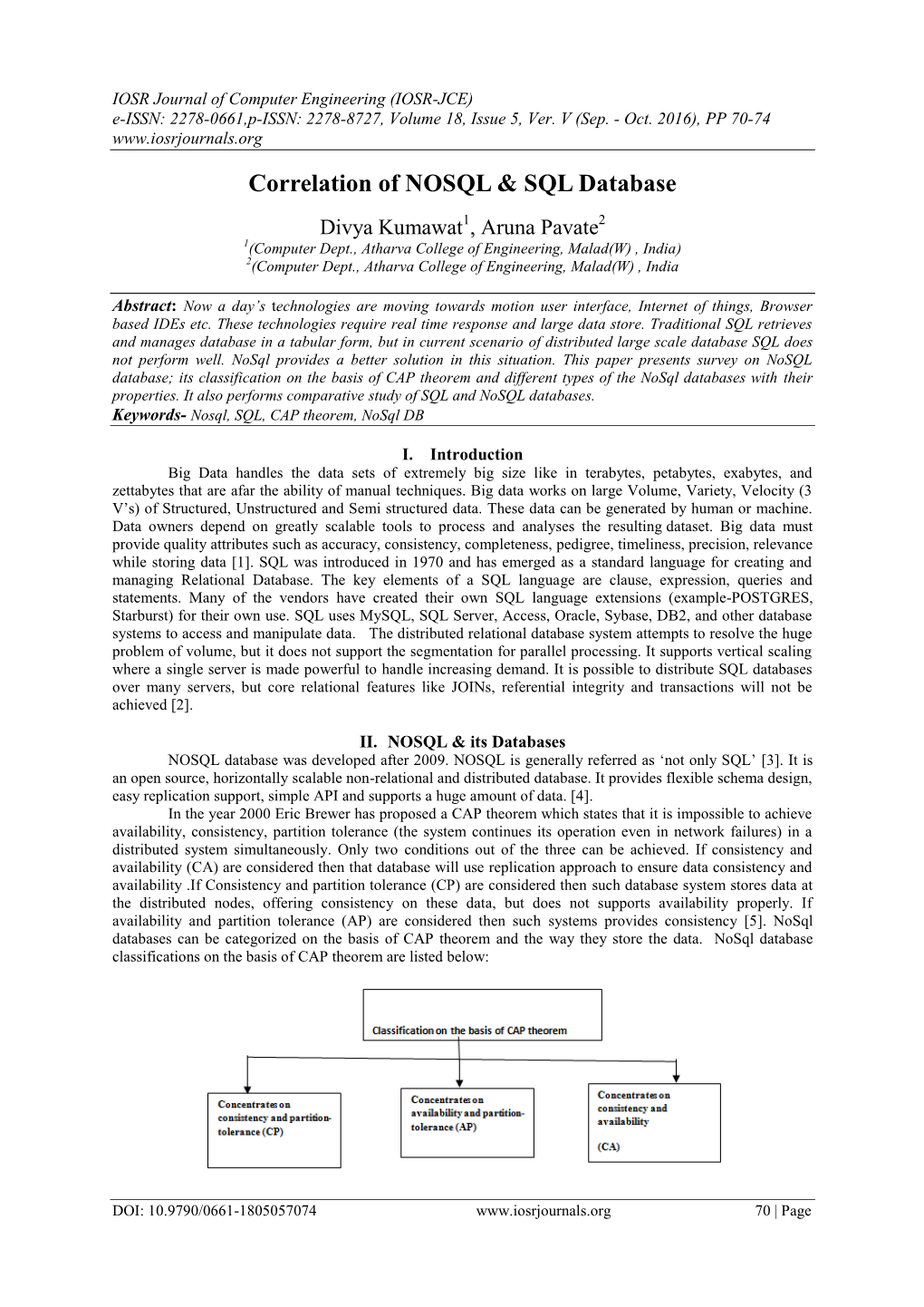 Correlation of NOSQL & SQL Database