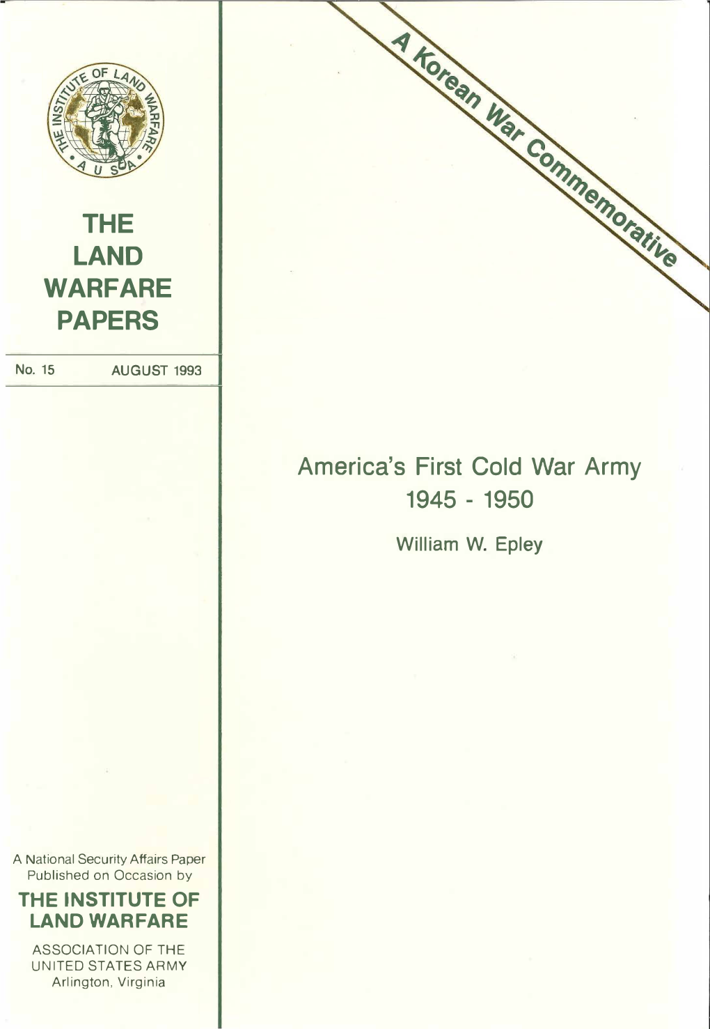 The Land Warfare Papers