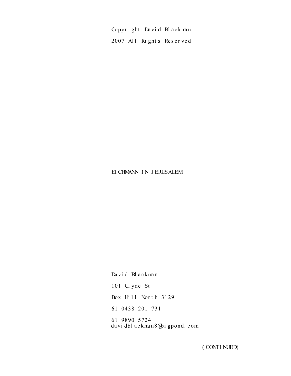 EICHMANN in JERUSALEM FEBRUARY 2016 Script.Pdf