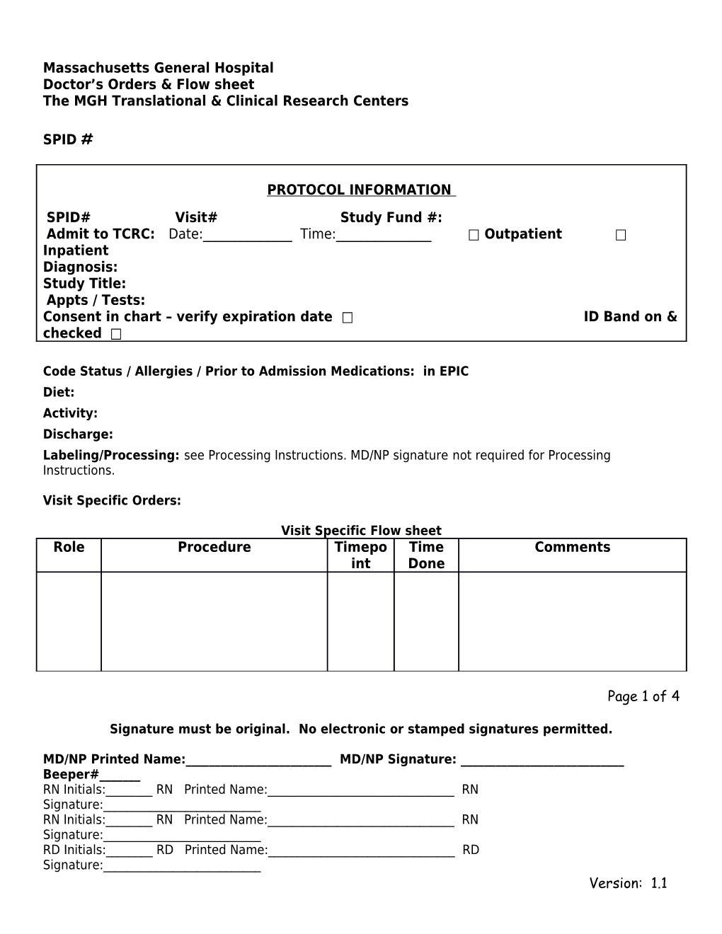 Doctor S Orders & Flow Sheet