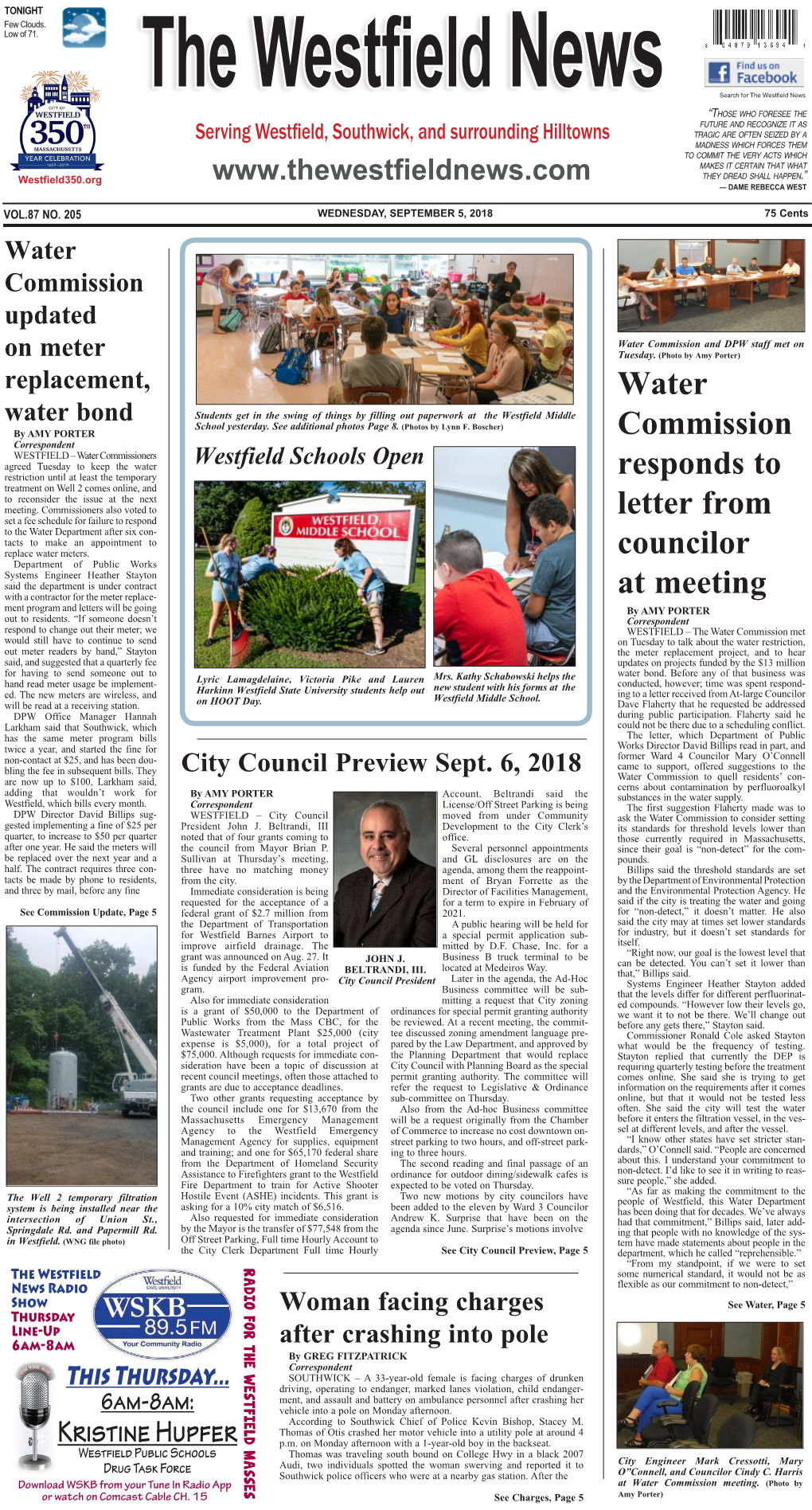 Water Commission Responds to Letter from Councilor at Meeting