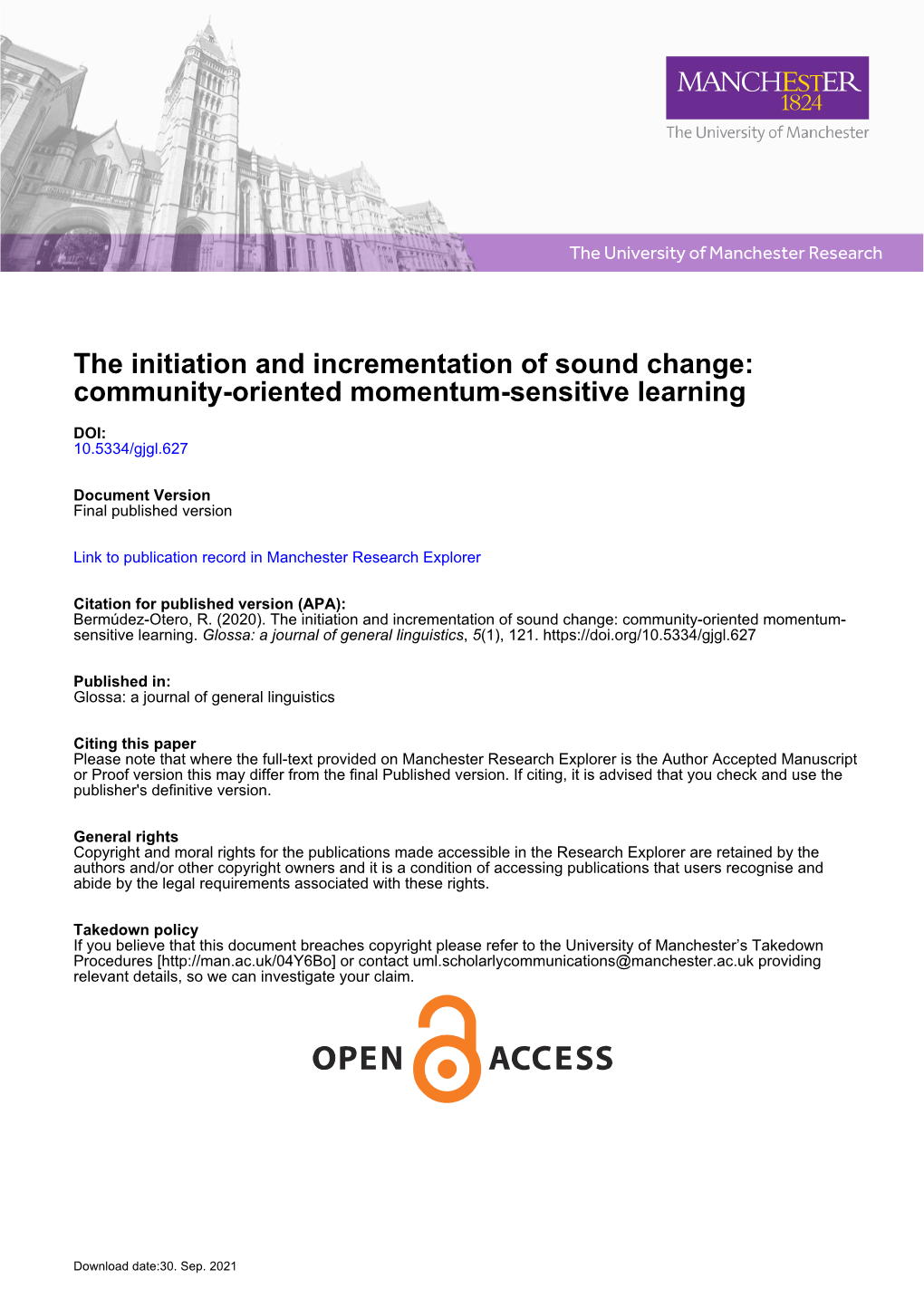 The Initiation and Incrementation of Sound Change: Community-Oriented Momentum-Sensitive Learning